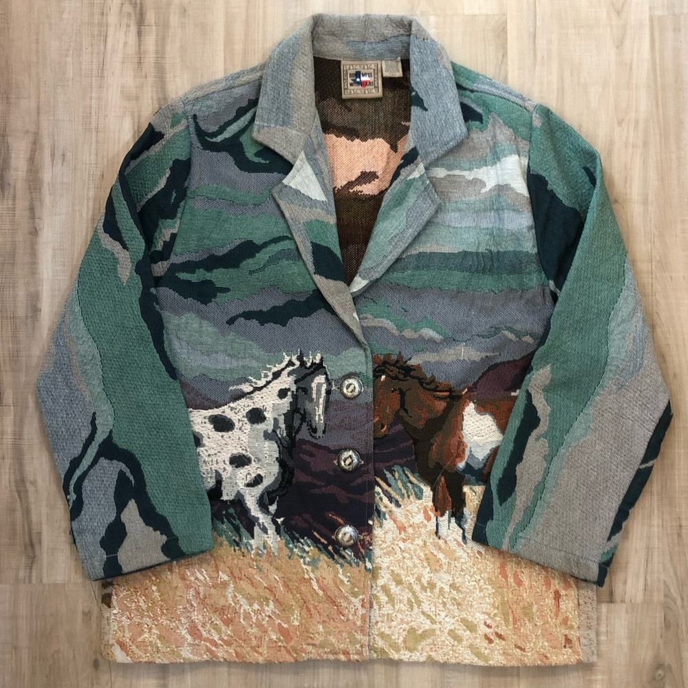 Vintage Don’t Mess With Texas Tapestry Jacket